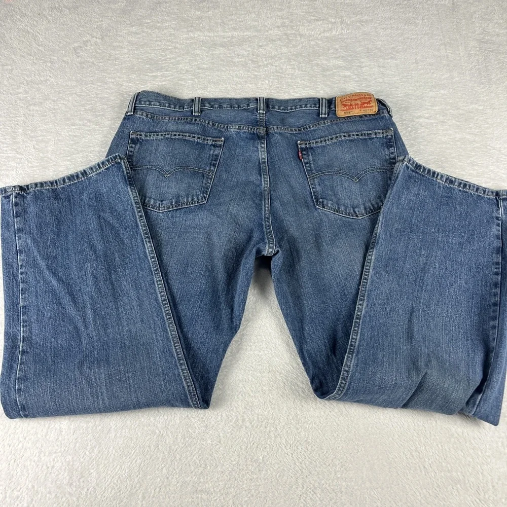Levi's 559 Mens 42x32 Relaxed Straight Fit 5-Pocket Denim Blue Jeans
